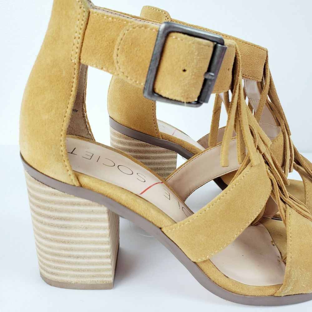 Sole Society DELILAH Suede Fringe Heels Sz 5 EUC - Picture 6 of 10